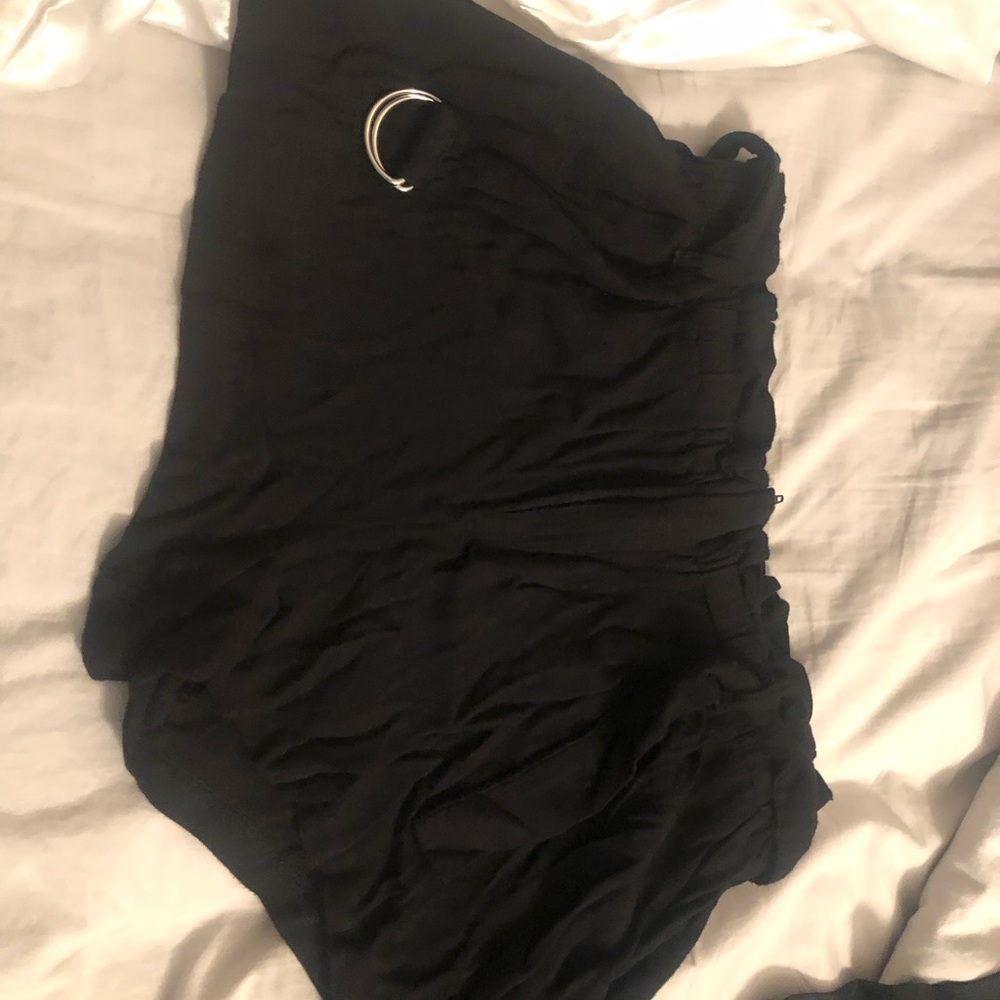 Black cotton shorts